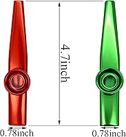 Vista 3 de Kazoos Aleación de aluminio con 10 flautas de membrana, diafragma, guitarra, boca, instrumentos musicales Kazoos, buen regalo, 17 piezas en elegante