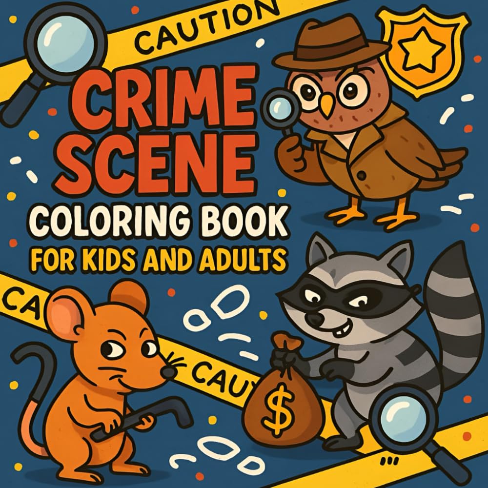 Crime Scene Coloring Book for Kids and Adults: Crime Scenes of Animal Characters