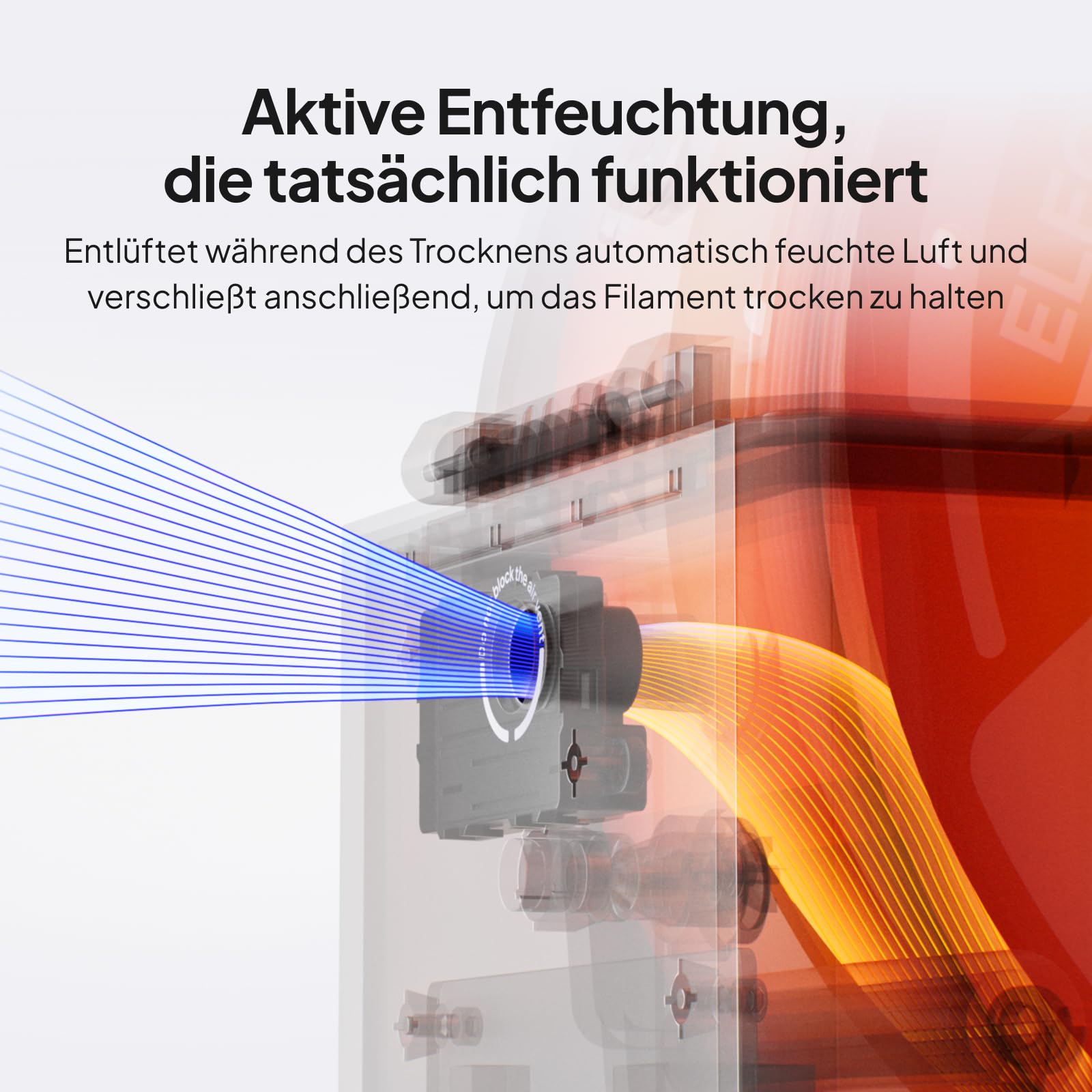 Elegoo H1 HT Filament-Trockner,85 °C Hochtemperaturtrocknung,Rotierende Spule für gleichmäßiges Trocknen,Automatische Feuchtigkeitsentlüftung,für PLA, PETG, TPU, ABS und ASA