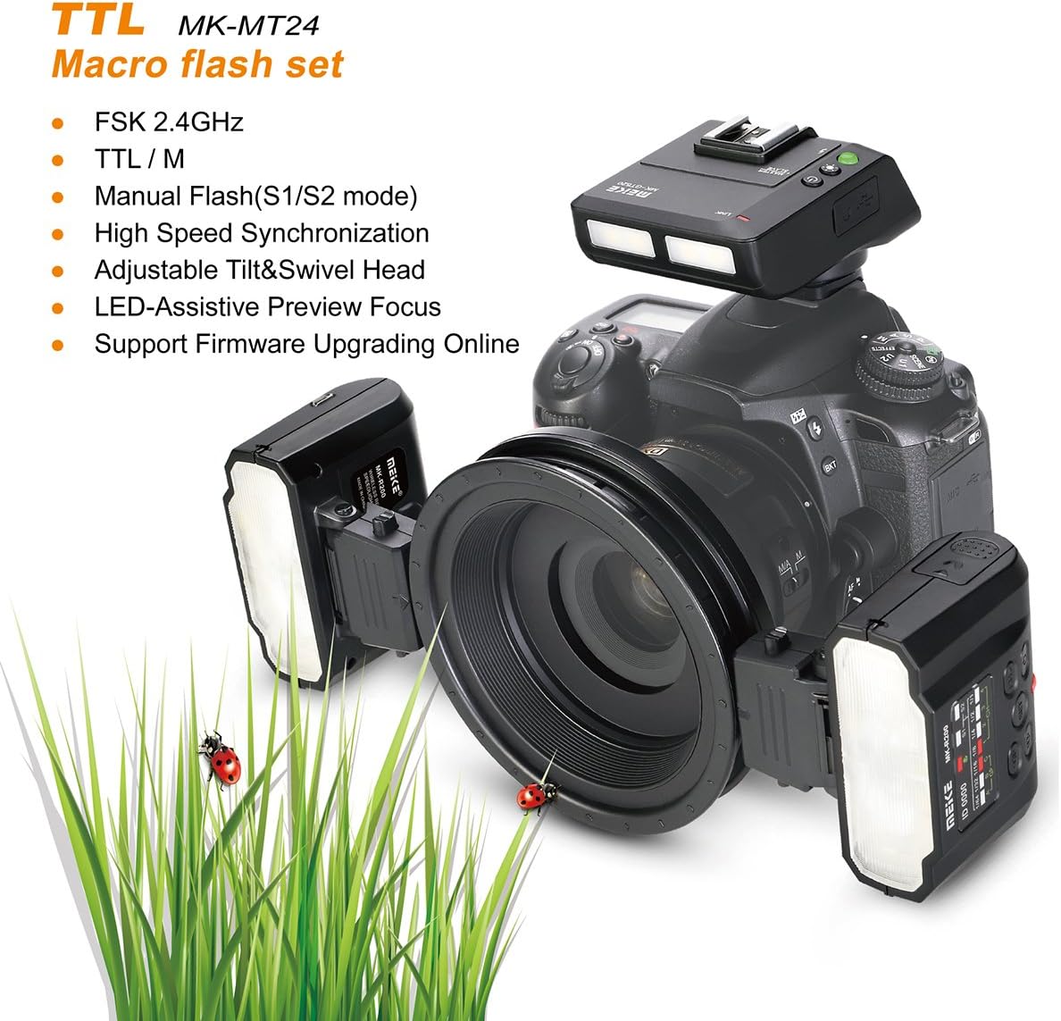 Diagram showing the S1/S2 product application mode, where the flash can be triggered optically by another flash.