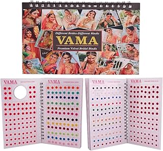 Vama Fashions Plain Round Multicolour Kumkum Forehead Sticker Small Bindis Bindiya Spiral Bindi Book Mini Size for Girls (948 - Small Bindi Booklet)-Self-Adhesive