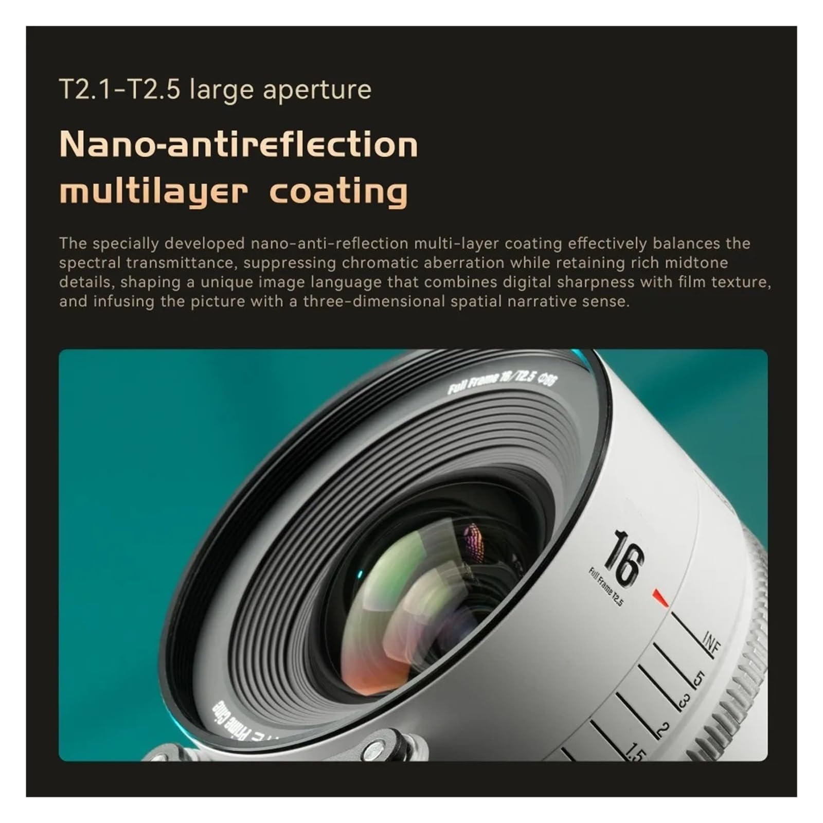 Obiettivo cinematografico T2.1 da 35 mm | 16mm 24mm 50mm 85mm 105mm 135mm, T2.4 T2.5, serie Prime Cine, compatibile con innesto PL EF(24mm T2.1,WHITE_EF)
