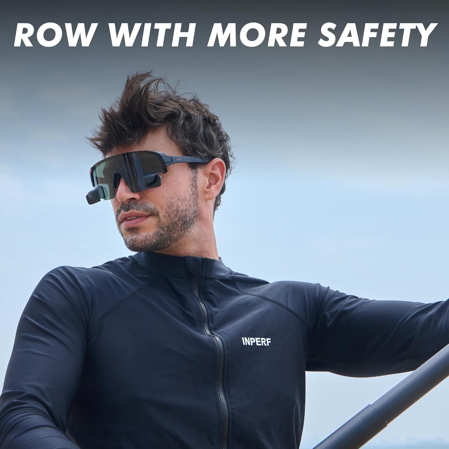 TriEye Sports Sunglasses with Rearview Mirror – Men & Women Polarized Sunglasses Rowing & Cycling Glasses – UV400 Protection