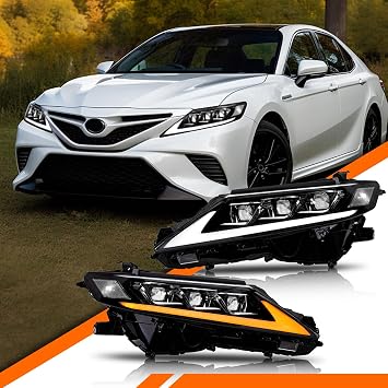 Headlights for Toyota Camry SE LE XSE XLE TRD 2018-2023 Headlight Assembly [Compatible with 8th Gen Camry] with Sequential Turn Signal/Driver & Passenger Side Head Lamp