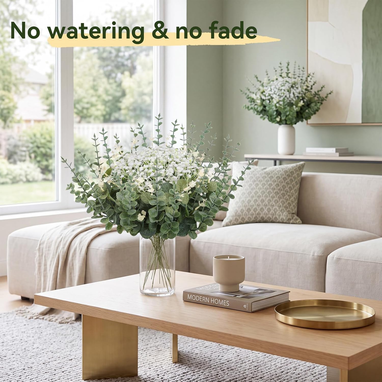 Artificial Eucalyptus Babys Breath 100PcsSet for Wedding Decor image 4