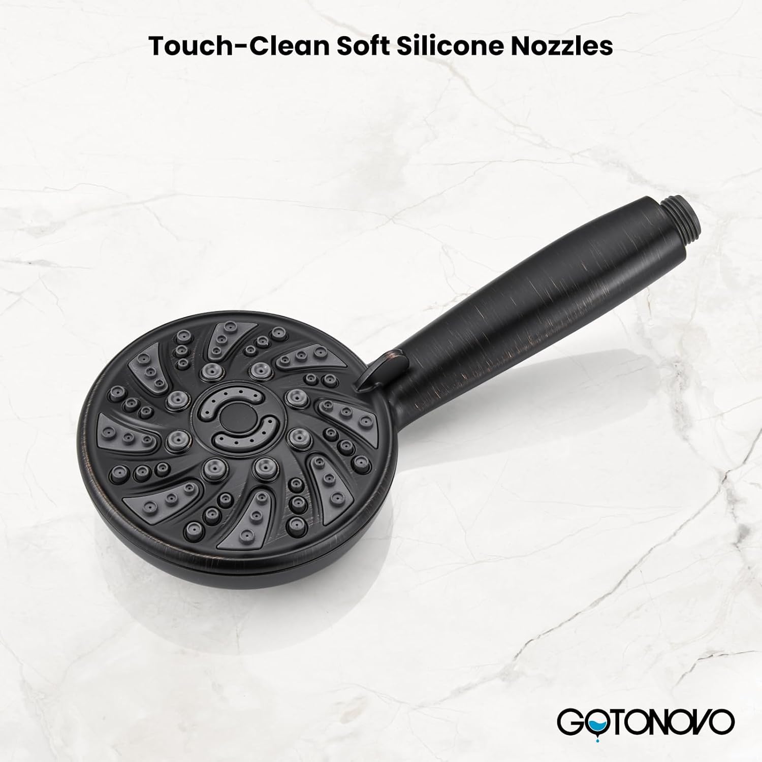 gotonovo 5 Settings ABS Shower Head with 5 Modes ABS Handheld Spray Shower Trim Kit High Pressure Dual 2 in 1 Showerhead Combo Oil Rubbed Bronze