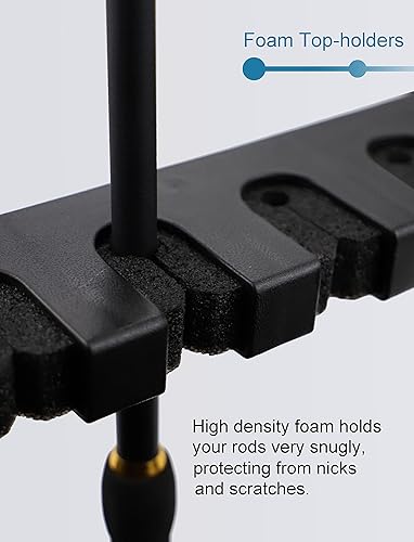 Miniatura 5 de Soporte vertical para cañas de pescar, soportes para caña de pescar para garaje, pared, soporte para caña de techo (soporte vertical para 6 cañas,