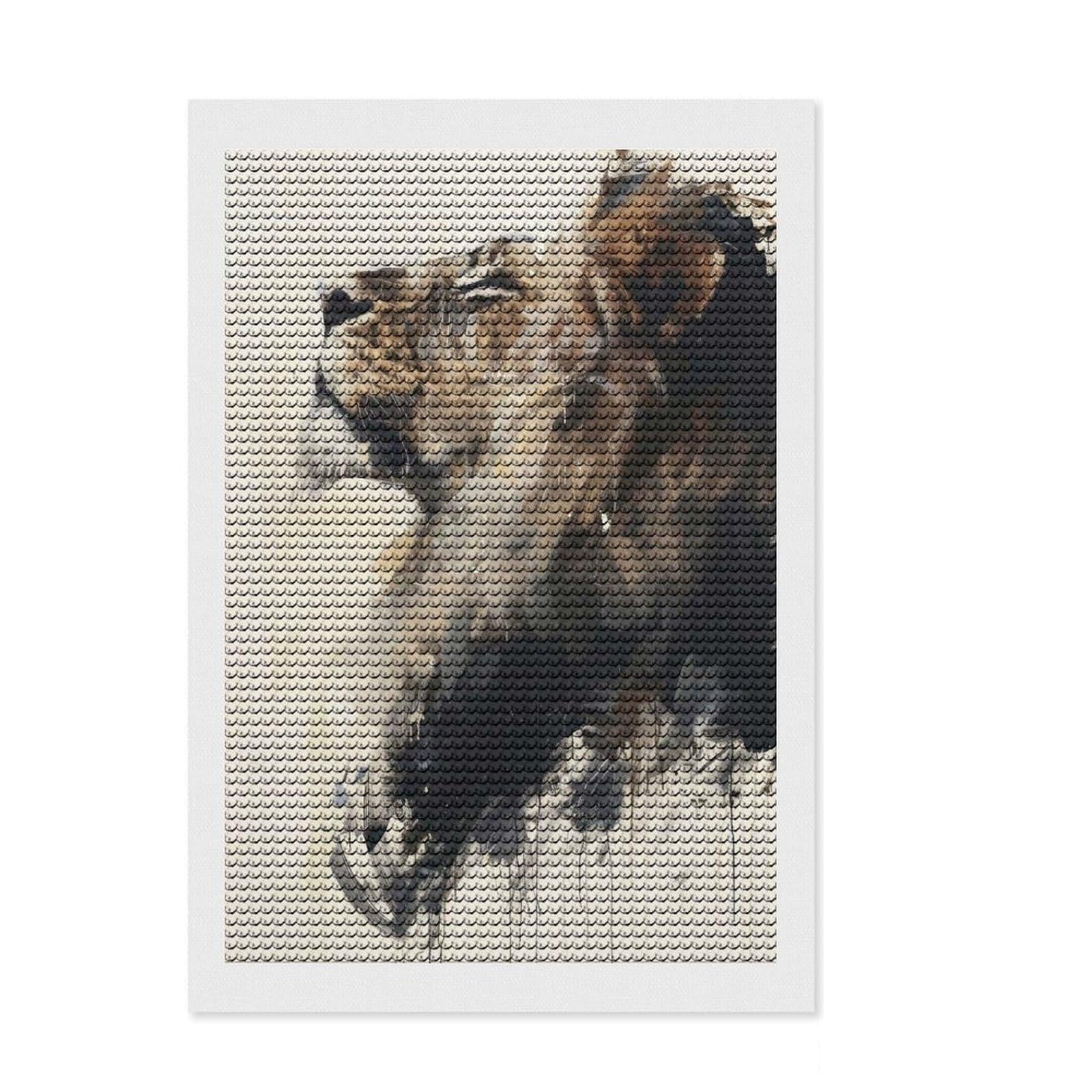 Junmoney Lion Majesty Painting Full Drill Diamond Painting Kit 8"x12", for Women, Mindful Craft Activity, Living Room Decor, Festive Craft Gift