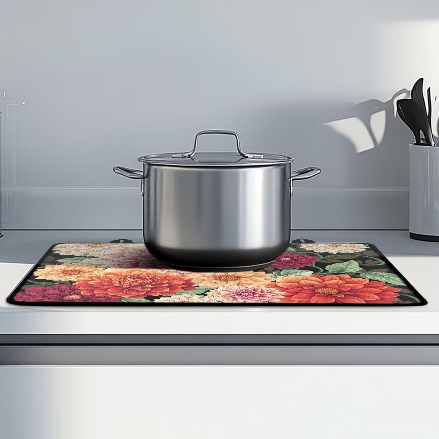 TODIYADDU Stylish Hippie Stove Covers for Electric Stove Top Non-Slip Cooktop Parts Cover Heat-Resistant Protector Mat 20x28 Inch Home Accessories for Cooking