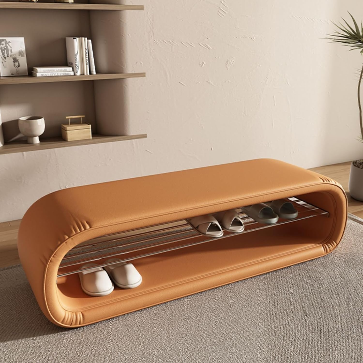 シューズラック シューベンチ 玄関ベンチ ベッドベンチの終わり 収納ベンチ モダンな布張り 靴交換スツール リビングルーム、寝室、廊