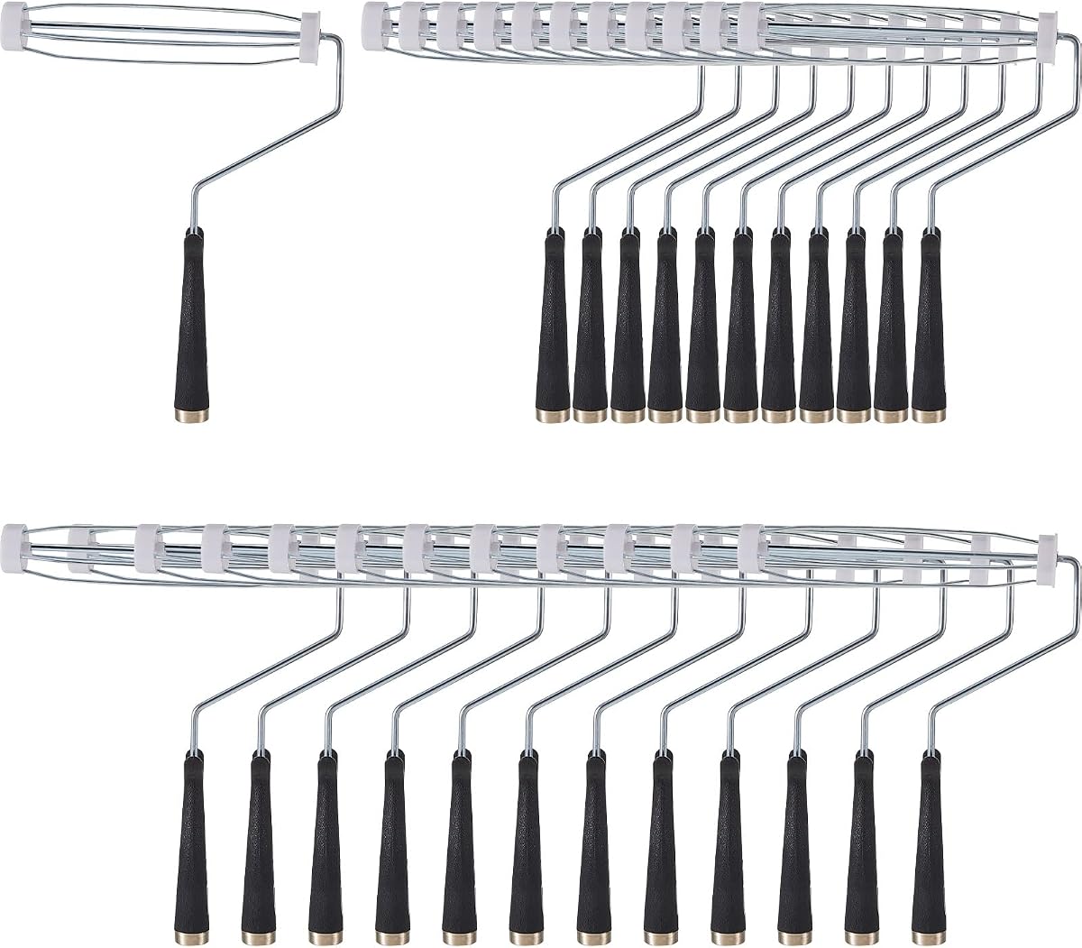 Gerrii 24 Pcs 9 Inch Paint Roller Painting Roller Frame 5 Wire Brush Supplies for Wall House Homes (Black)