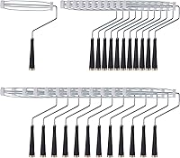 Gerrii 24-Pack 9 Inch 5-Wire Paint Roller Frames, 360° Rotating Galvanized Steel for Walls, Home DIY Painting (Black)