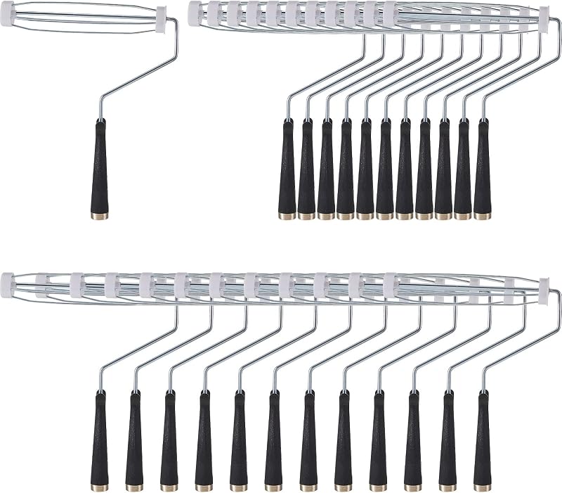 Gerrii 24 Pcs 9 Inch Paint Roller Painting Roller Frame 5 Wire Brush Supplies for Wall House Homes (Black)