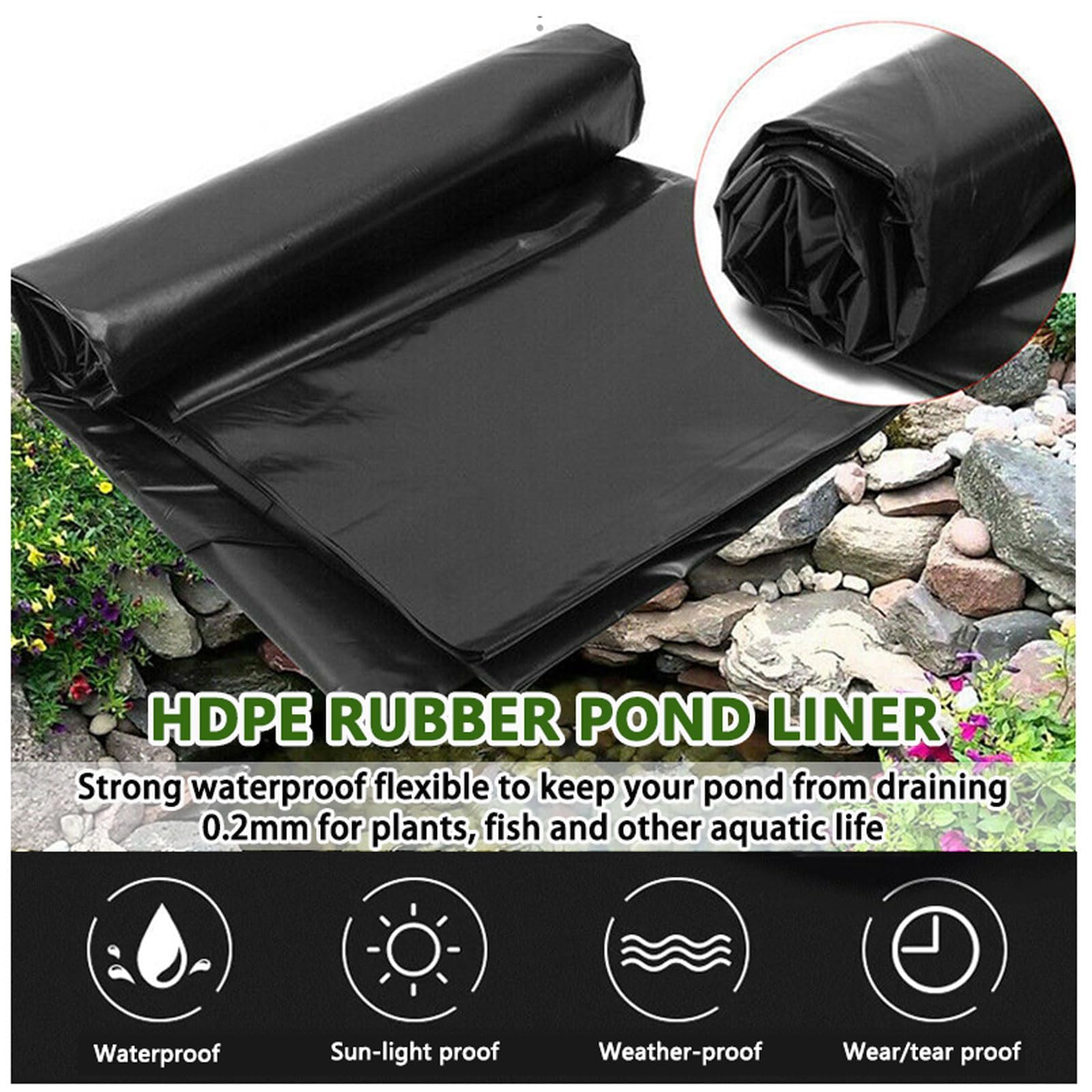 Rete da giardino flessibile resistente agli strappi da 0,2 mm, per stagni Koi e piscine per pesci, copertura in rete nera, dimensioni 7 x 8 m, per una protezione efficace e versatilità