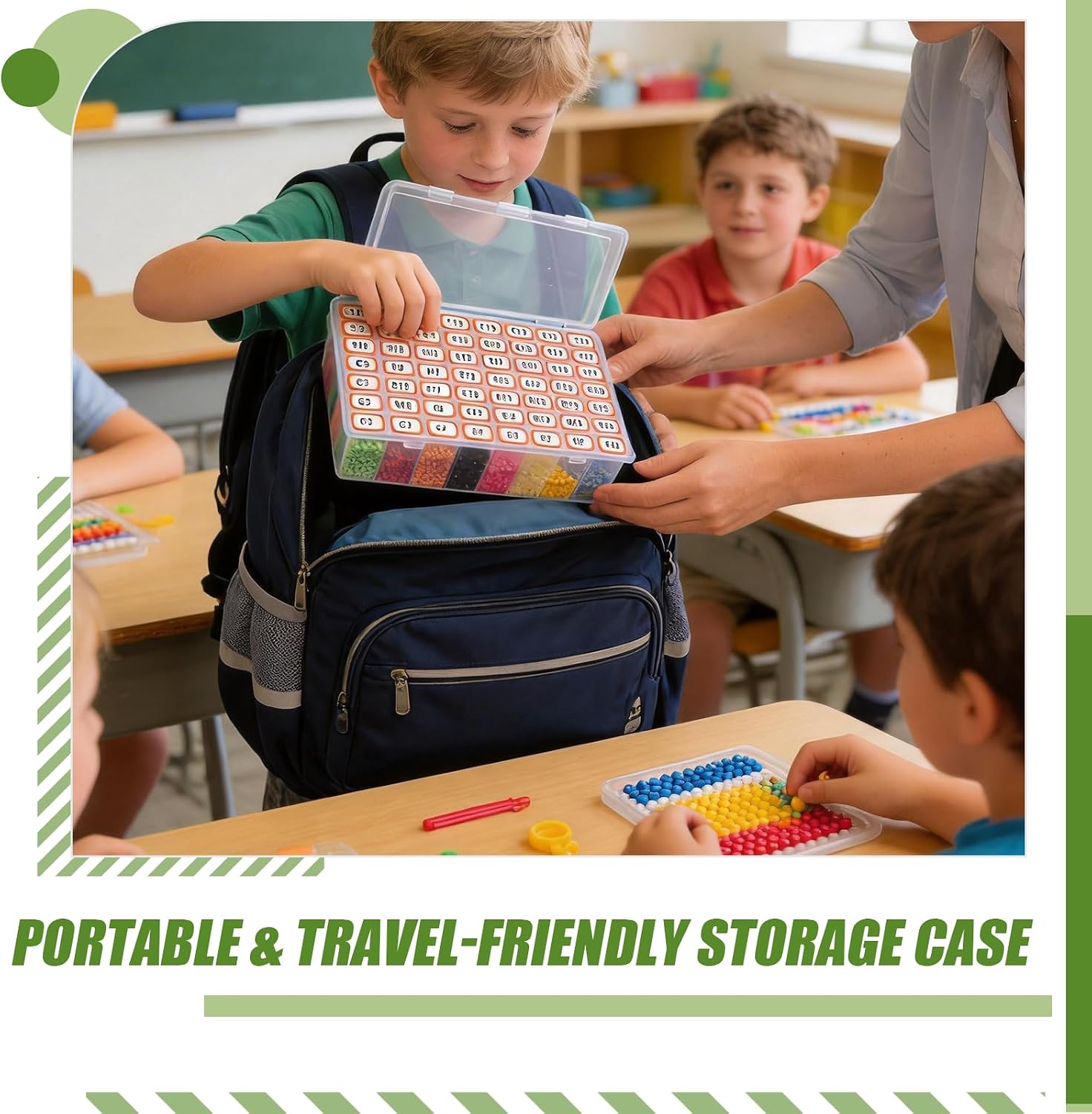 72 Mini Boxes Fuse Bead Storage Container Set, Portable Clear Organizer Box for Fuse Beads, 1,500 Fuse Beads Capacity/Per Clear Box