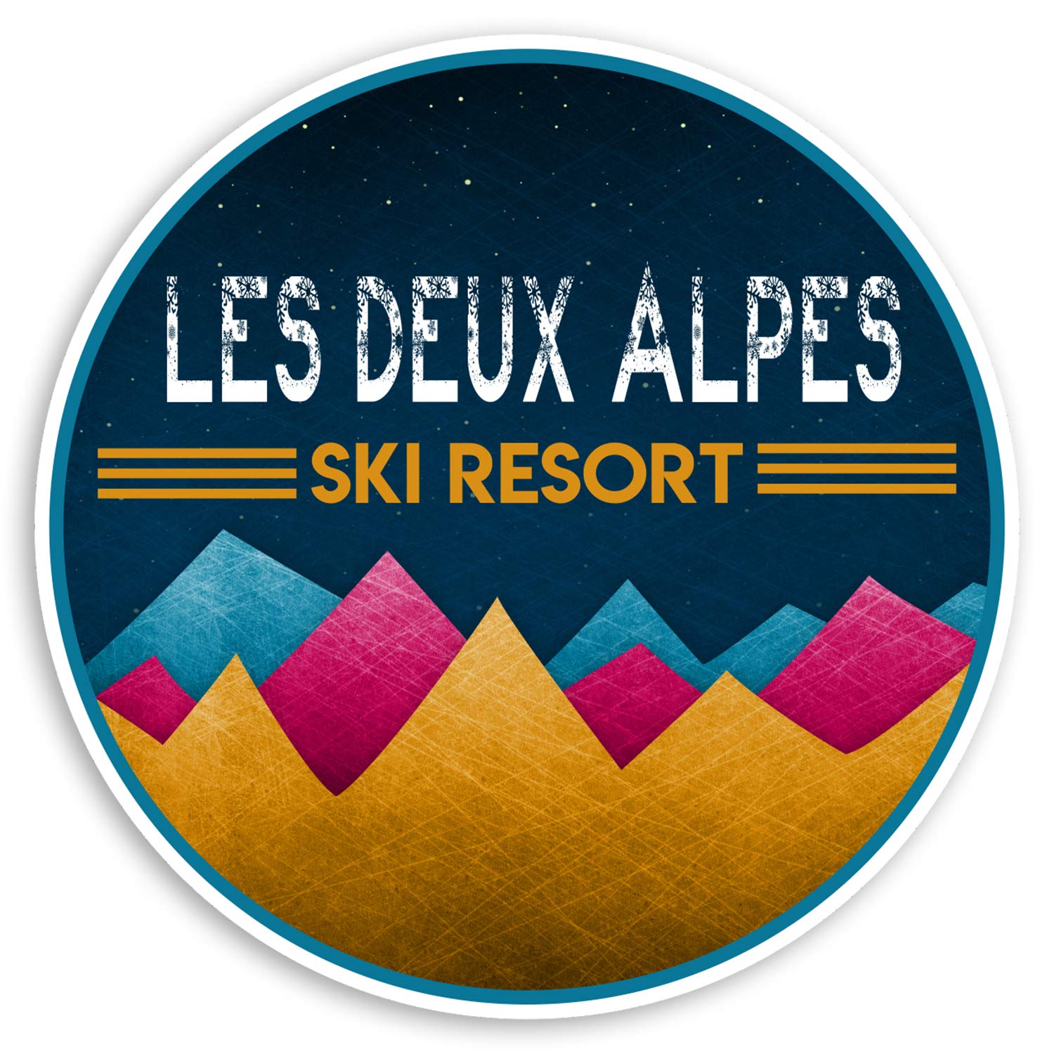 Destination Vinyl Ltd Multi 2 X 10Cm Les Deux Alpes France Vinyl Stickers Ski Resort Luggage Sticker #31359 (10Cm Wide)