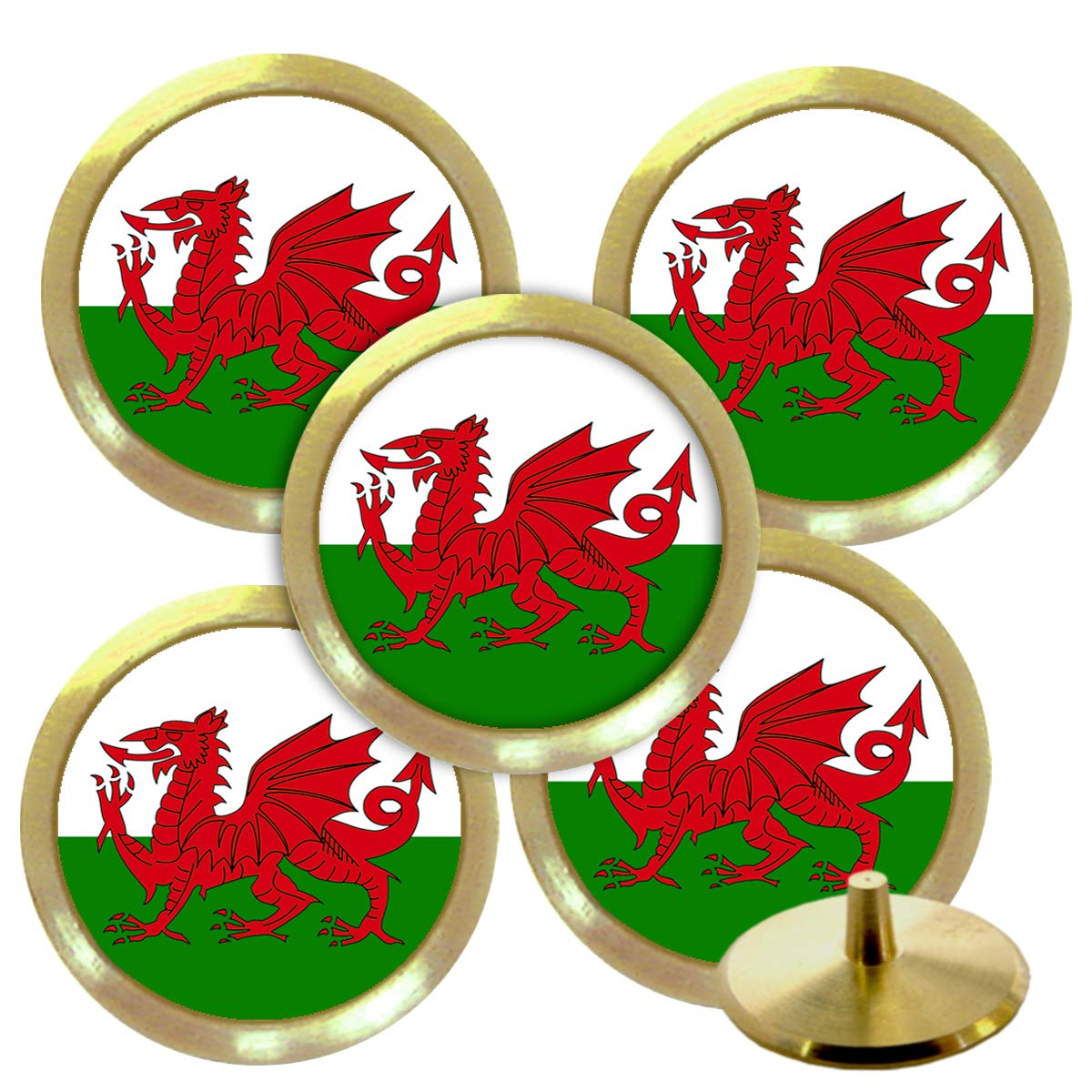 Best Impressions Personalised Solid Brass Golf Ball Markers (Wales Flag) — image 1