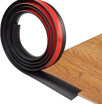 FONUNO Carpet Transition Strip Self Adhesive Floor Transition Strip | Carpet to Tile Transition Strip Threshold Transition Carpet EdgeTrim, for Height Less Than 5mm, 6.56Ft, Black