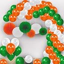 Party Propz Independence Day Decoration Items - 56 Pcs Tricolour Paper Fans & Tri Colour Balloons, 15 August Decoration Kit for Home, Office, School, Classroom, Independence Day Party Decor gallery image