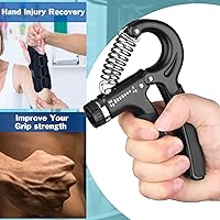 Vista 2 de Grip Strength Trainer 1 Pack, Hand Grip Exerciser Strengthener with Adjustable Resistance 11-132 Lbs (5-60kg), Forearm Strengthener, Hand Exerciser