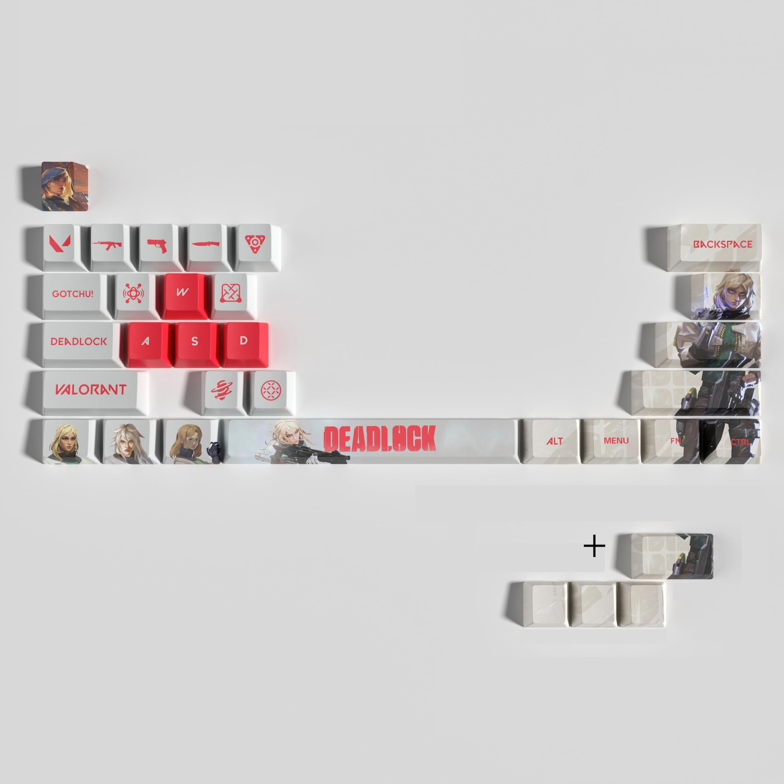 Valorant Custom Keycaps OEM Profile 29keys PBT Dye Sub Keycap Set for Mechanical Keyboards, Valorant Gift Gaming Accessories for Gamer (Deadlock)