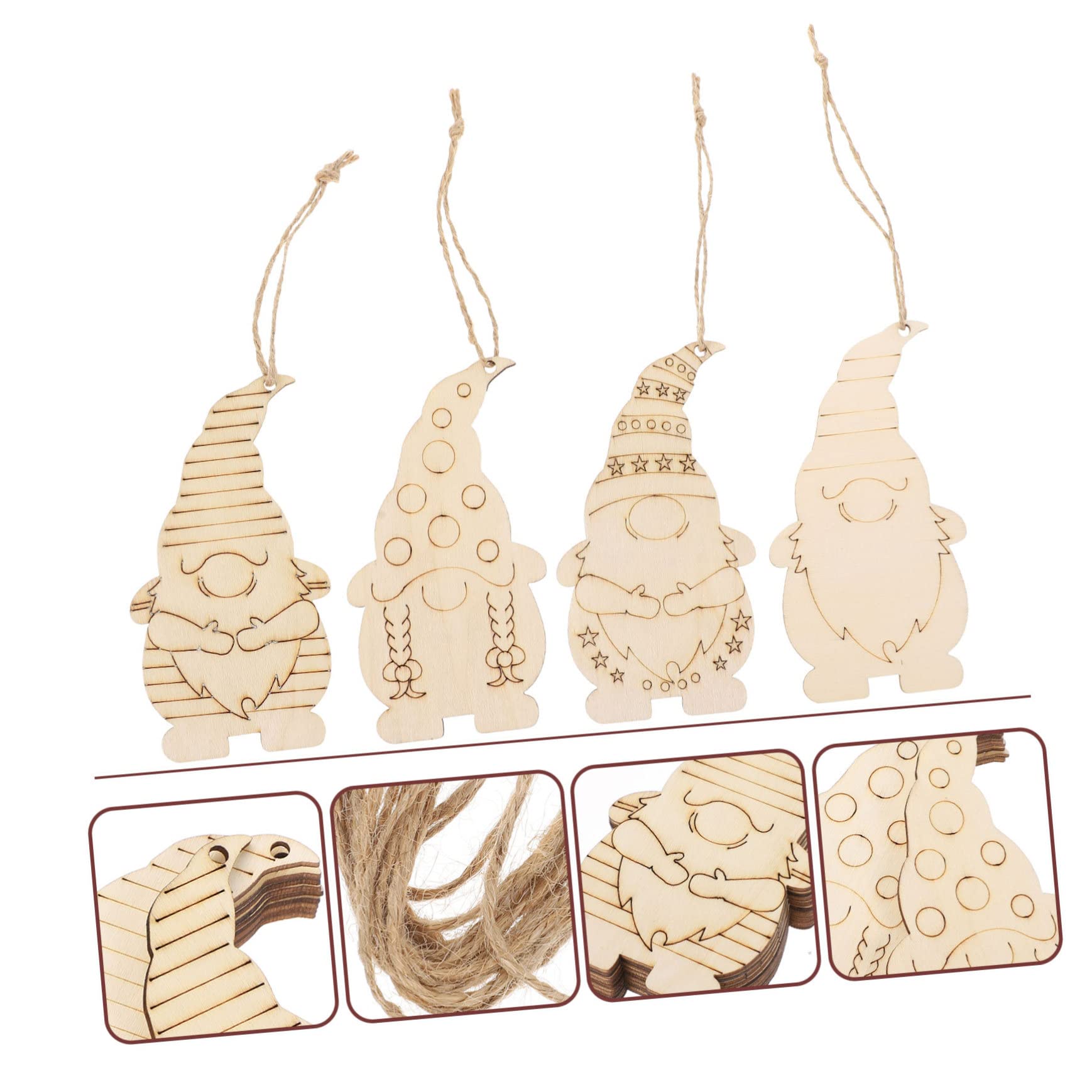 Decorazioni Natalizie in Legno Fai Da Te 40 Pezzi Ciondoli Grezzi Foro Per Appendere Decorazioni Per Albero Di Natale Casa e Scuola Craft Artigianato Ragazzo Ragazza
