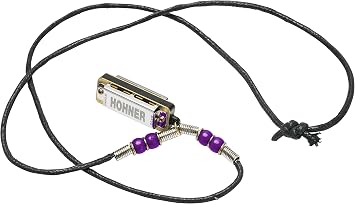 Hohner M38N-PU Mini Harmonica Necklace, Purple