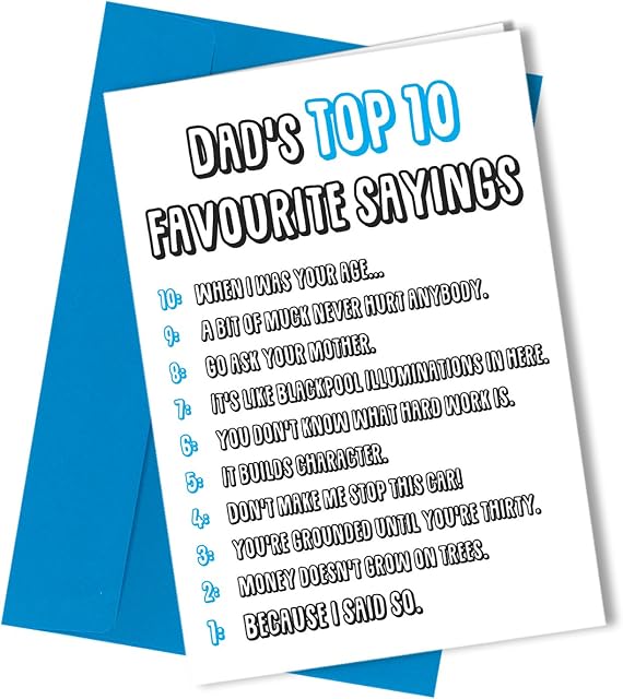 RUDE BIRTHDAY CARD or FATHERS DAY CARD DAD SAYINGS Comedy Funny Humour #230