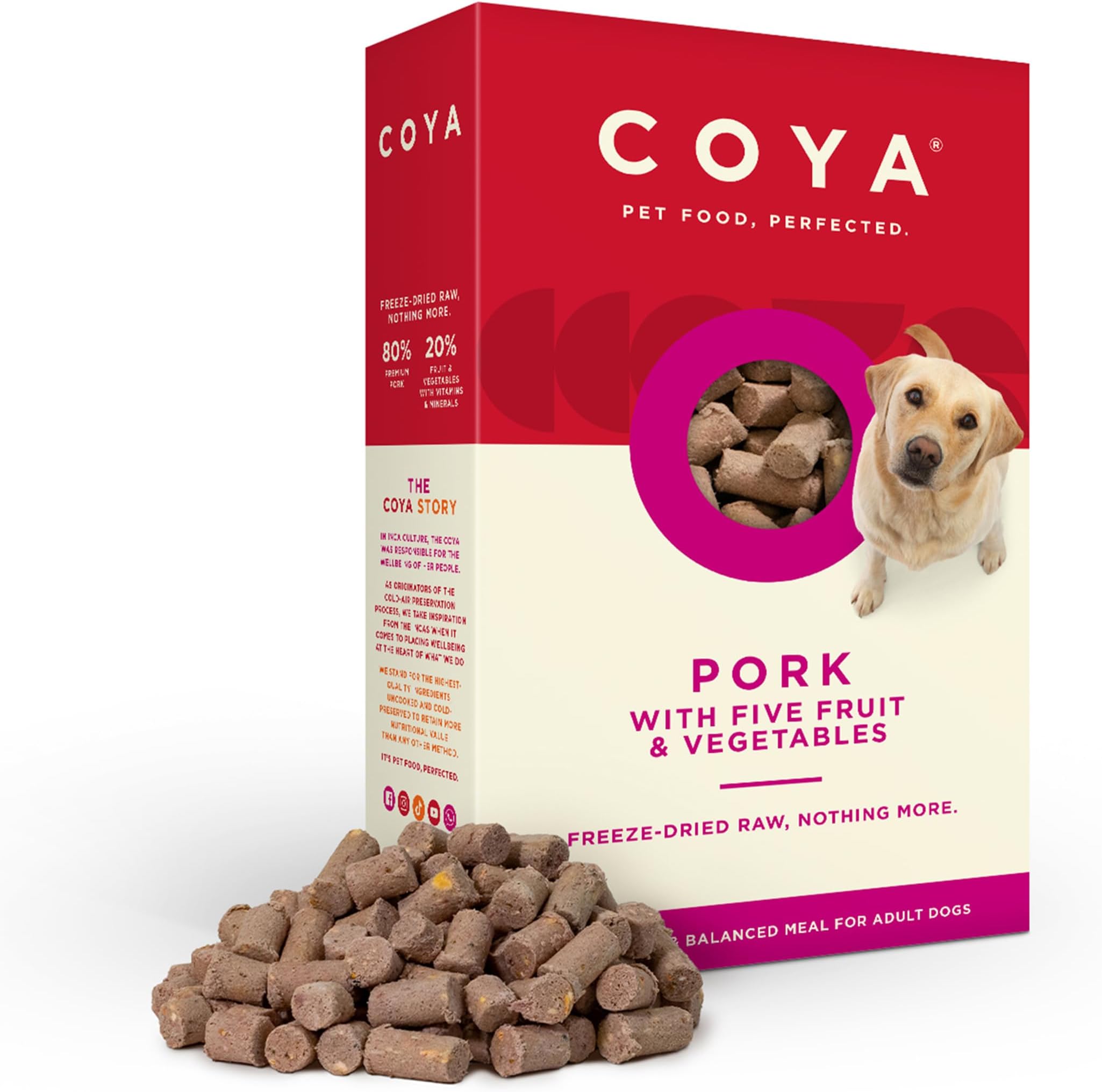 COYA Freeze-Dried Dog Food, Pork, 150g, Grain Free & Hypoallergenic