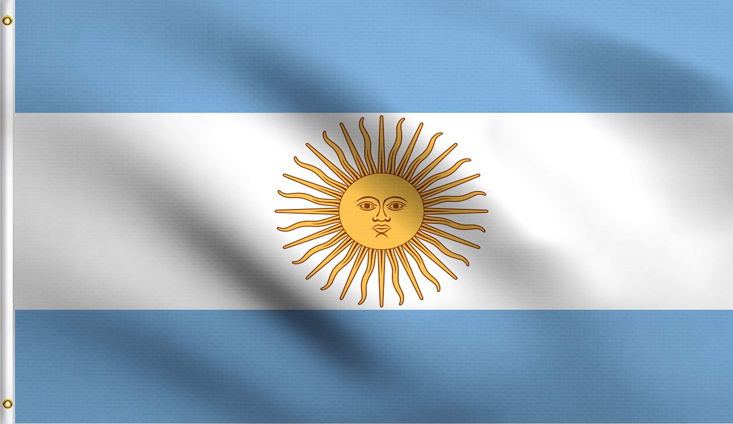 Sponsored Ad - DMSE Argentina Argentinian Flag 3X5 Ft Foot 100% Polyester 100D Flag UV Resistant -