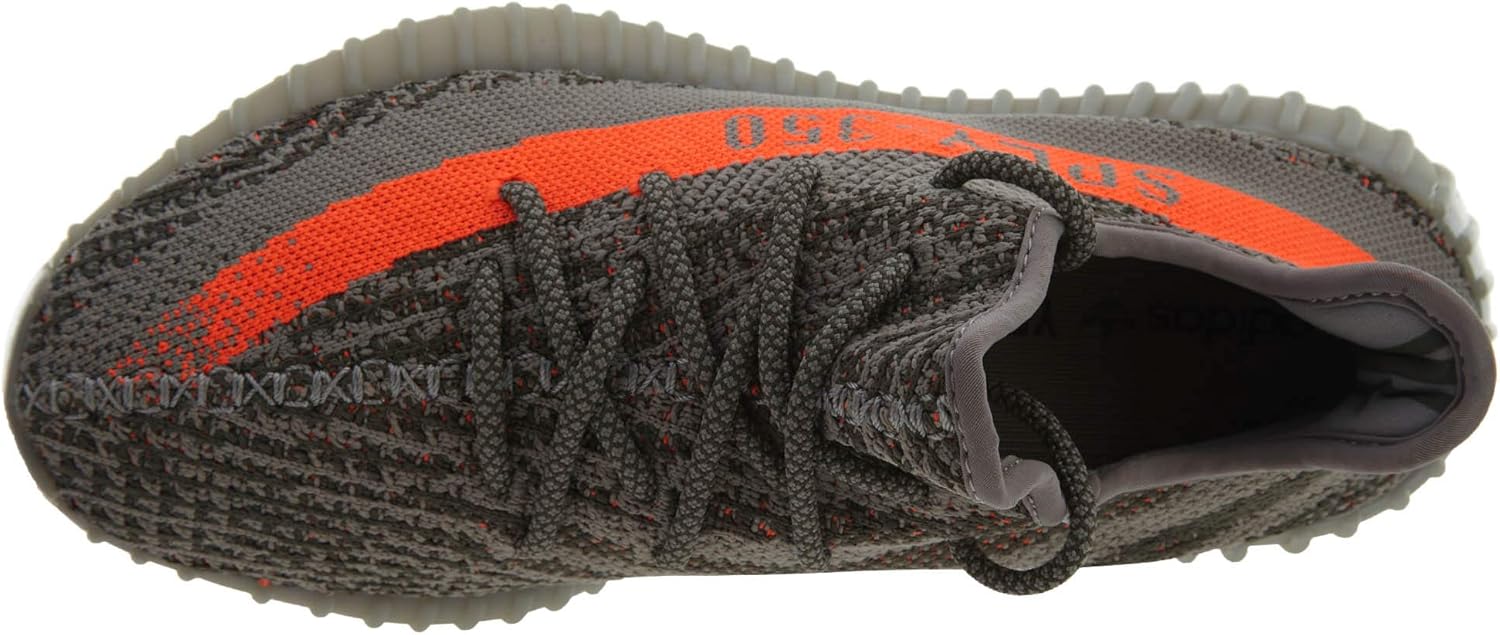 adidas Men's Yeezy Boost 350 V2 Shoes 4 Steeple Gray/Beluga/Solar Red