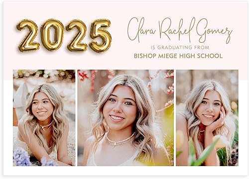 Miniatura 10 de Let's Make Memories Tarjeta de fotos de graduación personalizada de 5 x 7 pulgadas, de alta calidad (anuncios personalizados y sobres blancos), 50