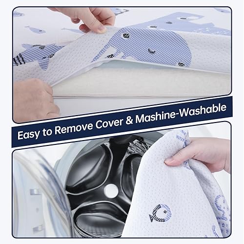 Miniatura 5 de Colchón Pack and Play, colchón de espuma viscoelástica transpirable de doble cara, colchón para Pack N Play, colchón para Pack N Play con funda
