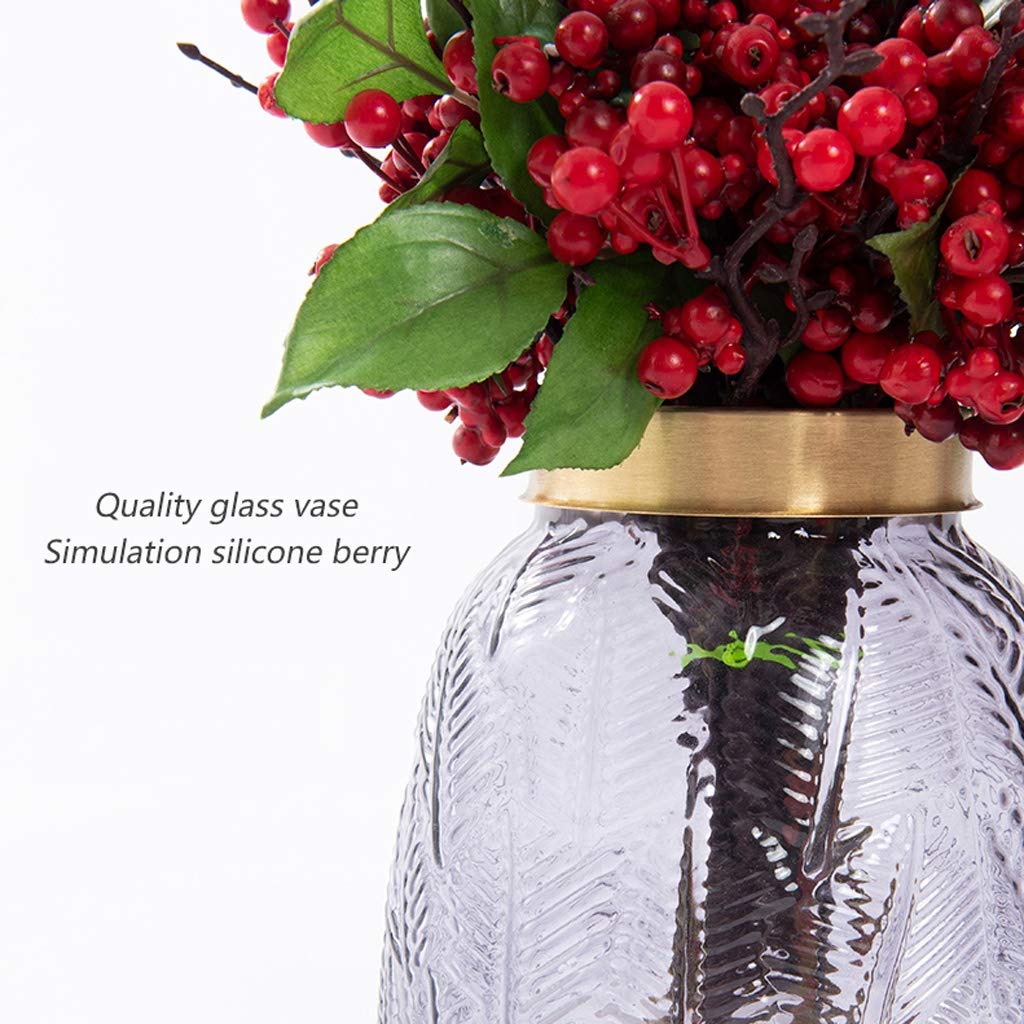 Amazon.co.jp: 装飾造花花瓶付き赤い花、造花、リビングルームの造花