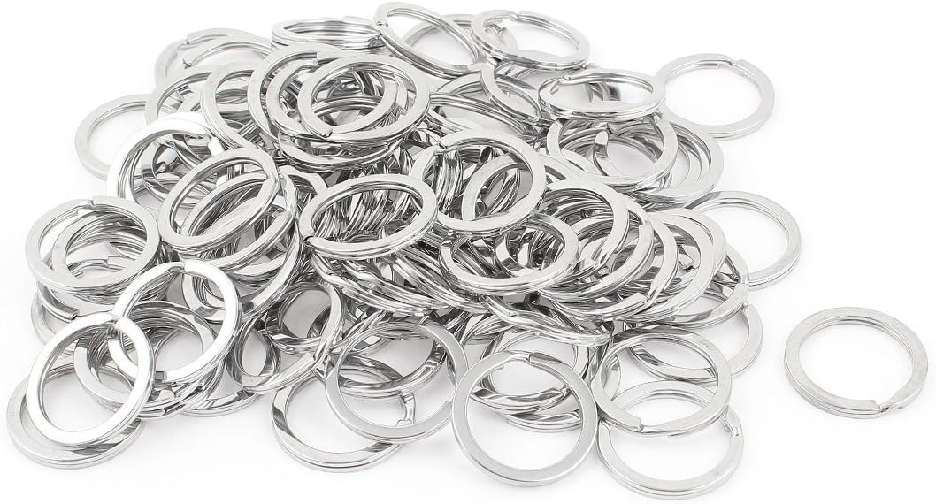 Ruilogod 100 Pcs Silver Tone 1" Dia Stainlelss Steel Split Key Rings Keychains (id: 3fc 6f3 4f0 355 be2