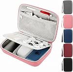 Arae Hard EVA Electronics Travel Organizer Case - Tech Pouch for Power Bank, Cables, Charger & Hard Drive - Waterproof Portable Storage Bag (Dark Blue, L)