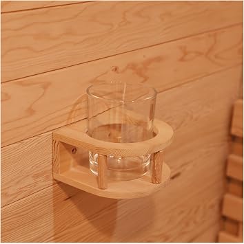 Sauna Cup Holder Sauna Accessories for Infrared Steam Barrel Sauna Room with Screws, Canadian Hemlock Wooden Cup Tray