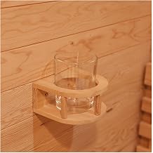 Sauna Cup Holder Sauna Accessories for Infrared Steam Barrel Sauna Room with Screws, Canadian Hemlock Wooden Cup