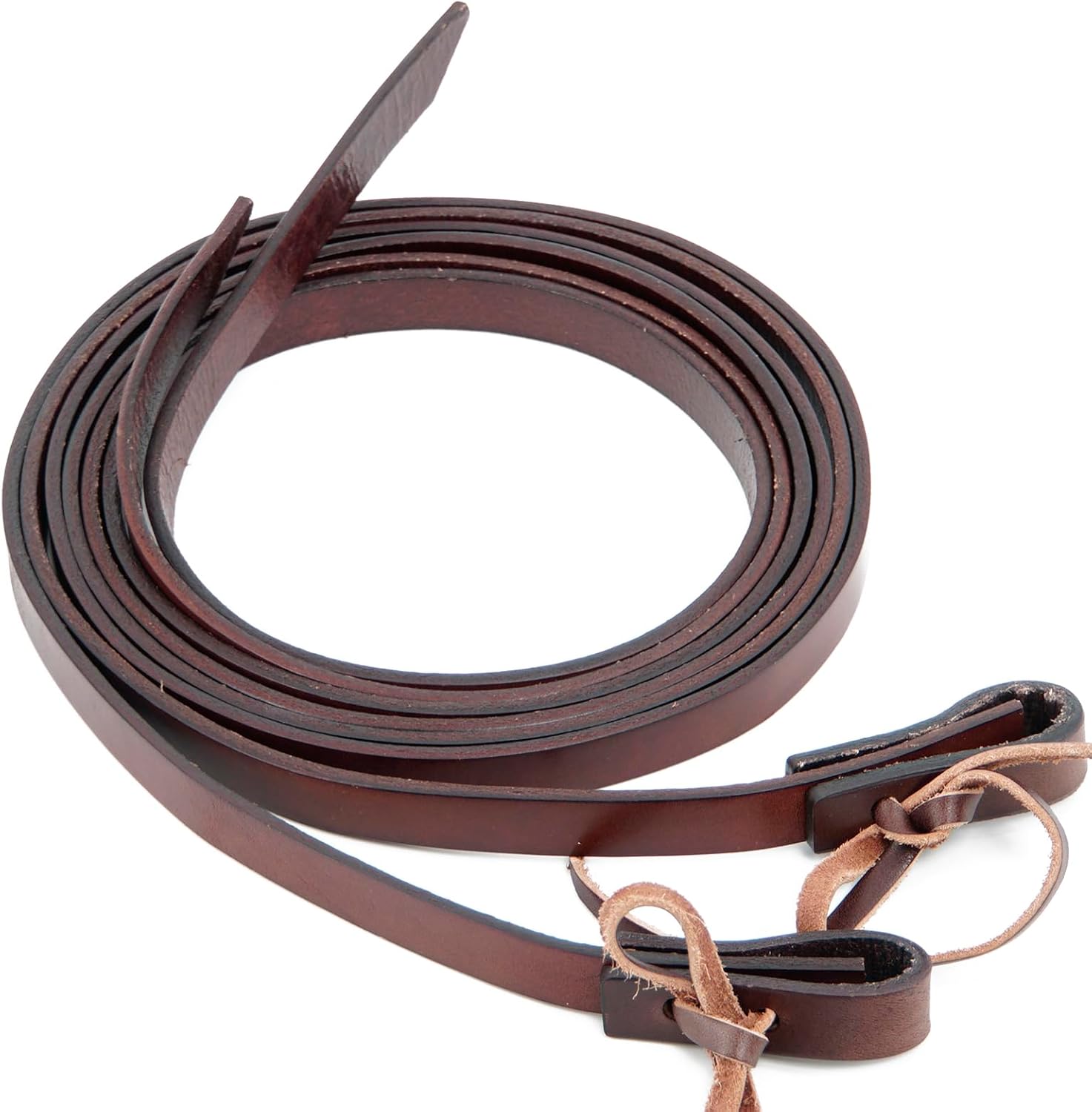 Western Horse Split Reins, Heavy Harness Leather, 5/8" x 7', Brown