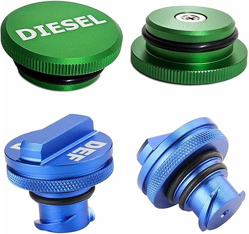 Miniatura 2 de Paquete de 2 tapas de combustible diésel compatibles con Dodge Ram, paquete combinado de fábrica de aluminio, tapa magnética de combustible diésel y