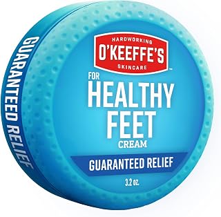 O'Keeffe's Healthy Feet Foot Cream 3.2oz Jar - #1 Relief for Cracked Dry Heels, Locks in Moisture Guaranteed