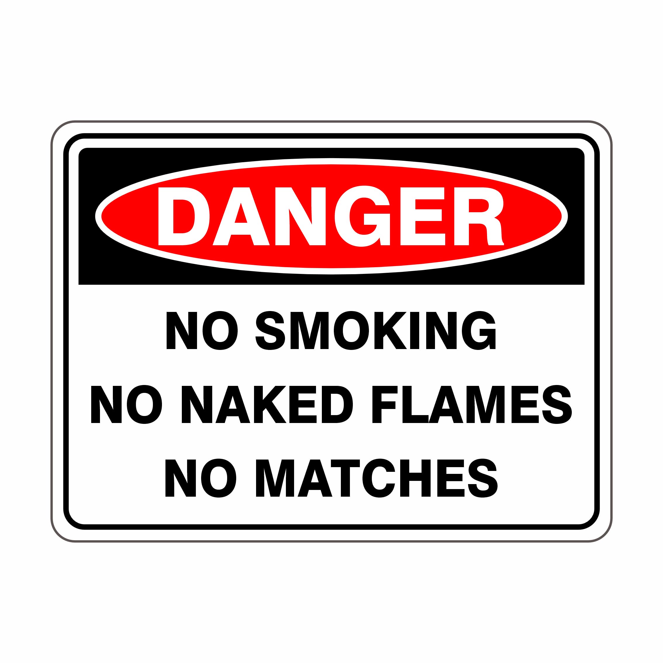 No Smoking No Naked Flames No Matches Danger Signs Metal Tin Sign 8 x 12 inch for Industrial & Commercial