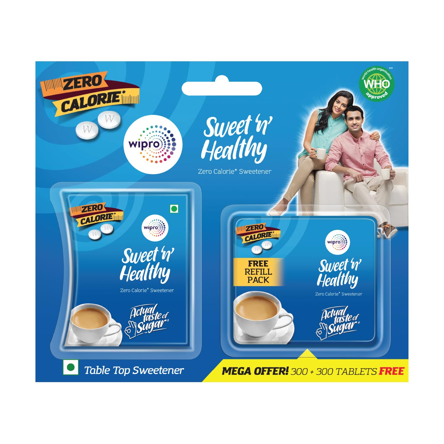 Sweet n Healthy Zero calorie Sweetner (Sugar Substitute) Sucralose Tablets, 300 Tablets (Buy 1 Get 1 Free)