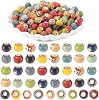 1 Box 180PCS 8MM coloured Leopard Beads with Holes Spot Jungle Animal Print Speckled Round Porcelain Ceramic Spacer Loose Bead Bulk for Jewellery Making Bracelets Earrings Diy Craft Supply