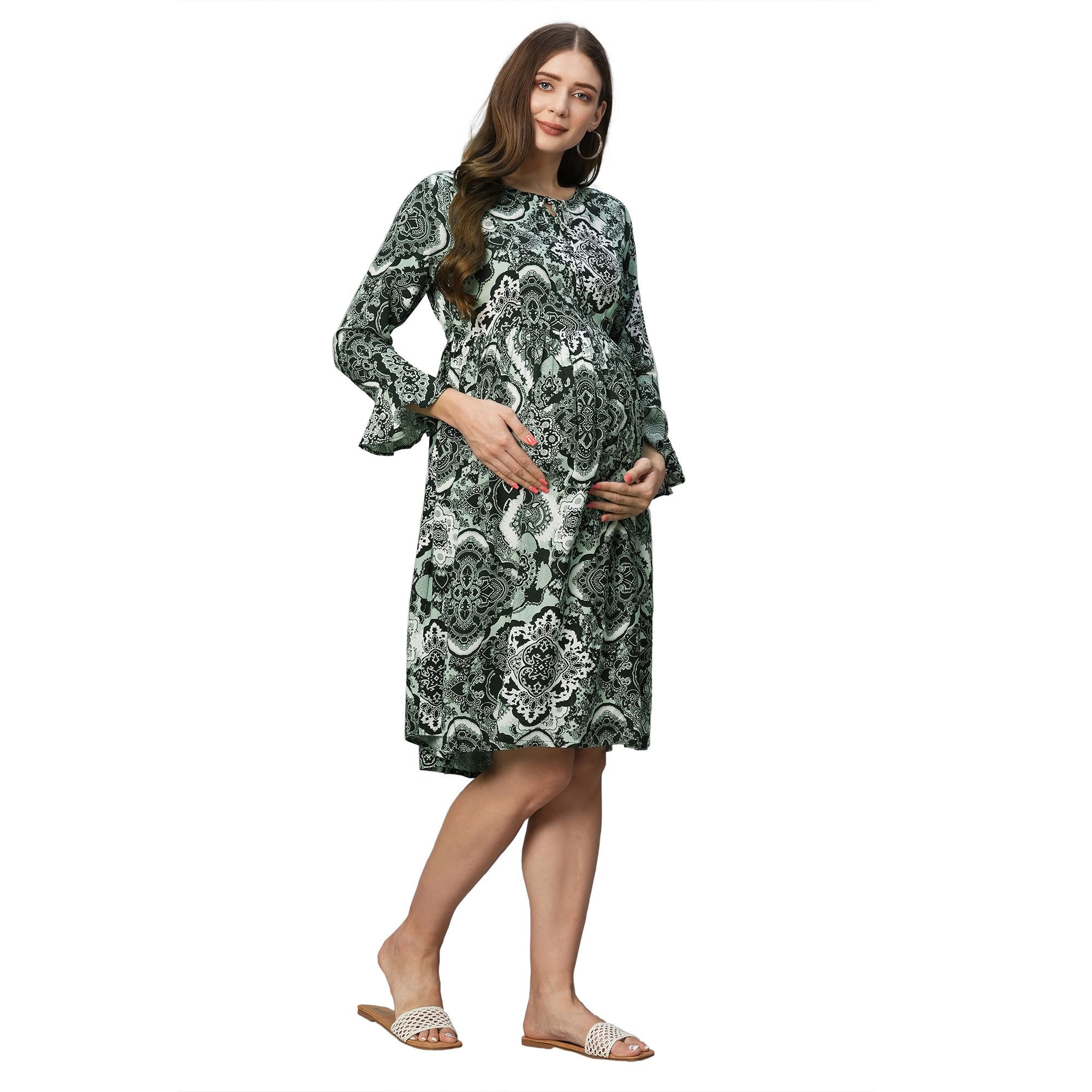 momtobe Women's Rayon Maternity Dress/Pregnancy Dress/Easy Breastfeeding Dress/Western Dress with Zippers for Nursing Pre and Post Pregnancy-picture-28