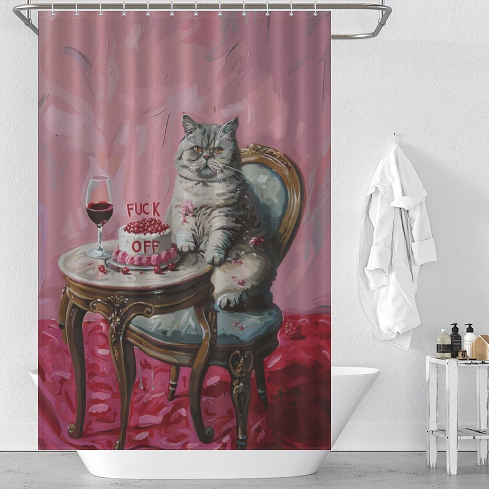 Rideau de douche pour baignoire en tissu imperméable 119x180 cm