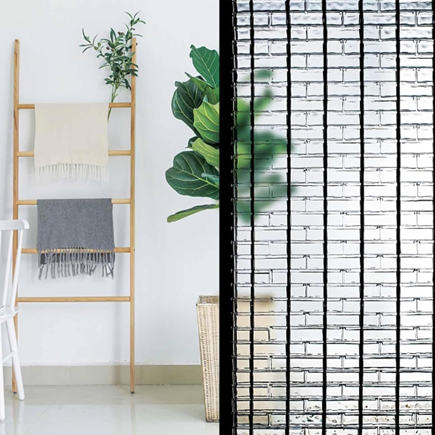 Glass Blocks Transparent Solid Glass Bricks，Solid Double-Sided Crystal Bricks，Office Decorative Partition Wall(Style1)