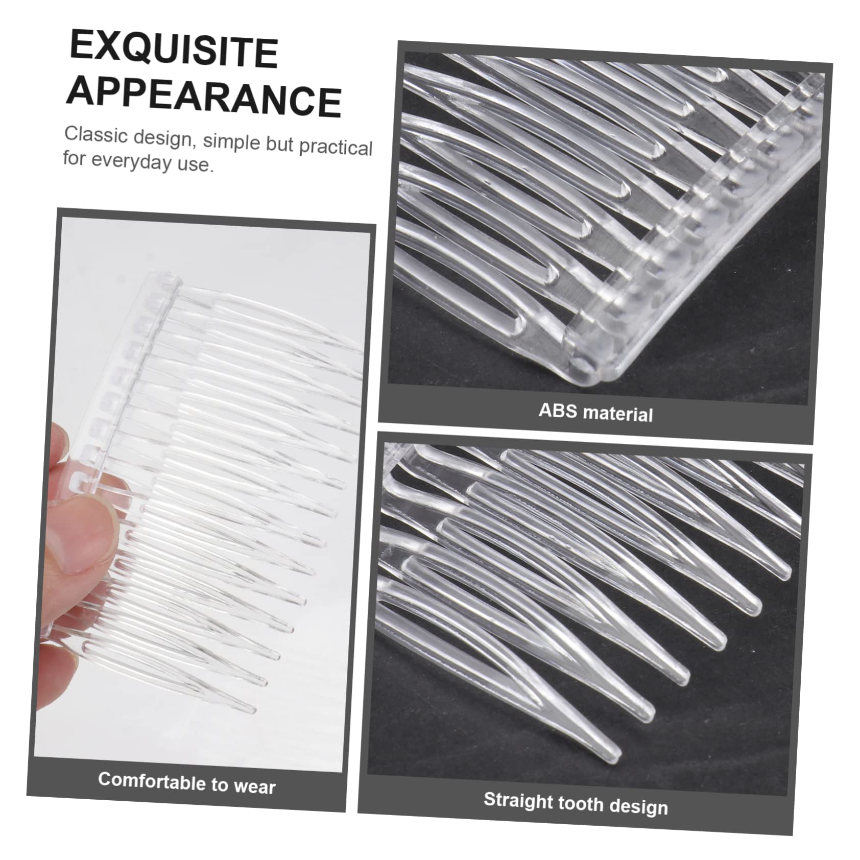Beaupretty 10pcs Transparent Plastic Hair Clip Combs Elegant Side Combs for Women Classic Design for Everyday Use Lightweight Hair Accessories Various Occasions - Image 3