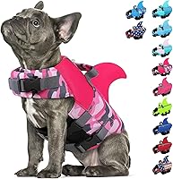 Vista 13 de SUNFURA Chaleco salvavidas para perros de tiburón, chaleco salvavidas ajustable con alta flotabilidad, salvavidas de seguridad con asa de rescate