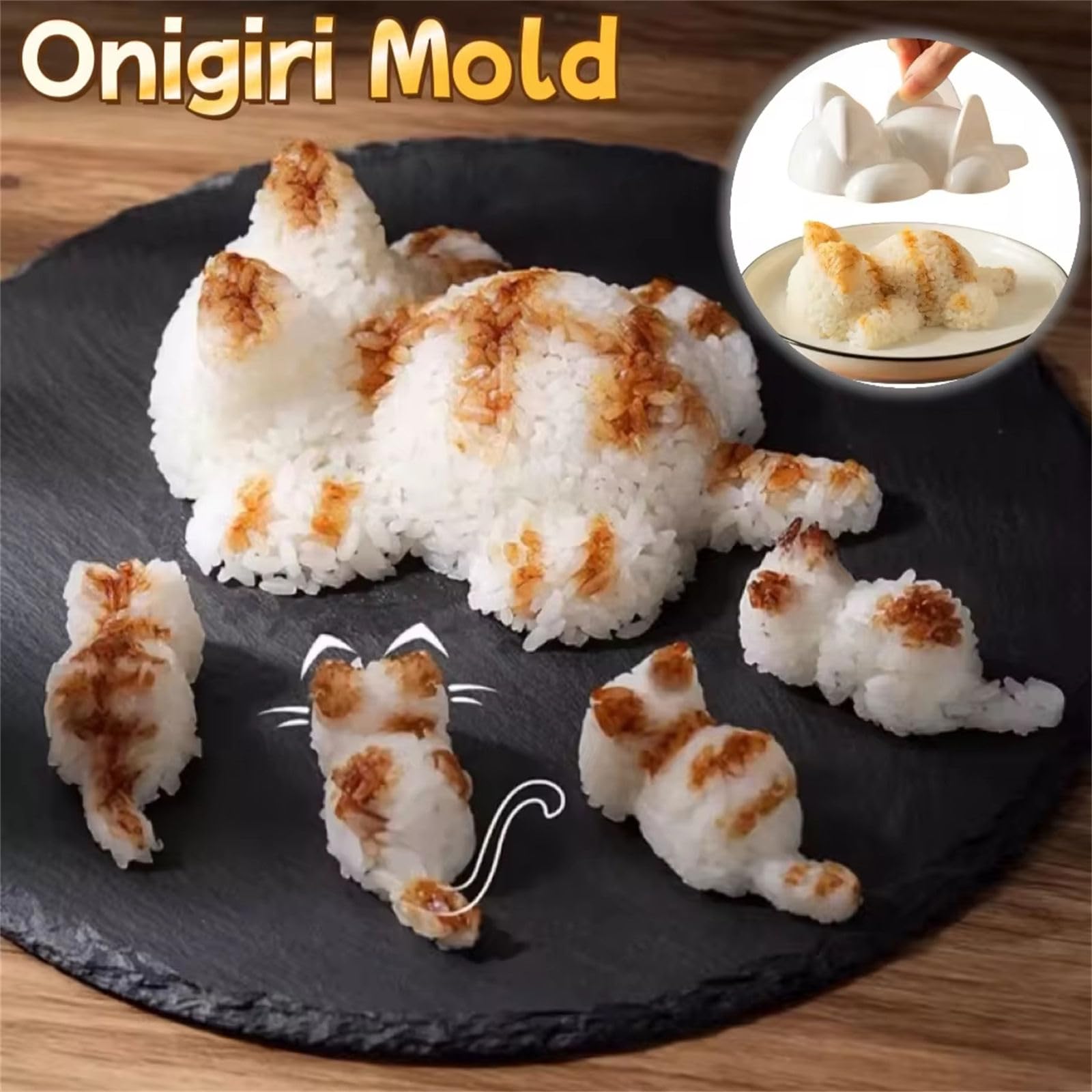 ハンドメイド おにぎりポーチ 寿司猫 Amazon｜2 個セット猫の形の米成形ツール動物おにぎり型寿司作りの型